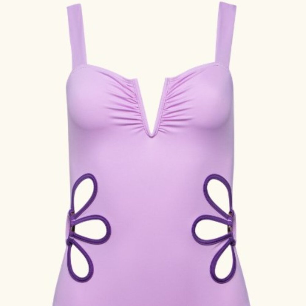 NWT Follow Suit Flora One Piece - Lilac and Plum, Size S